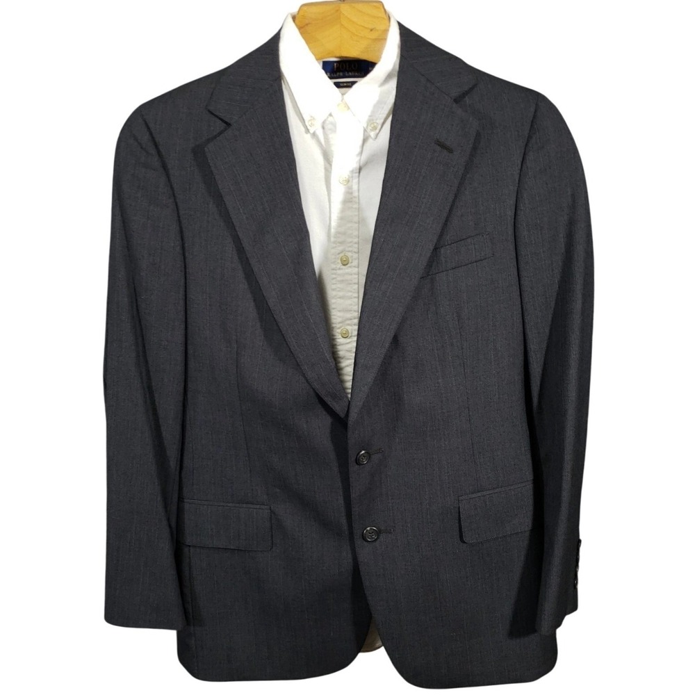 Polo University Club Sportcoat 40R Gray Ralph Lauren Blazer USA Made Suit Jacket